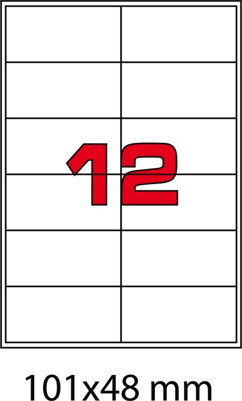 wereinaristea EtichetteAutoadesive. in carta. 101x48(48x101mm) Carta COLORI ASSORTITI, adesivo Permanente, angoli a spigolo, per ink-jet, laser e fotocopiatrici, su foglio A4 (210x297mm).