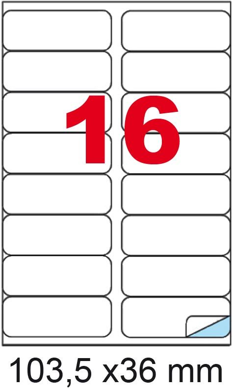 wereinaristea EtichetteAutoadesive, 103,5x36(36x103,5mm) Carta MARRONE, adesivo Permanente, angoli arrotondati, per ink-jet, laser e fotocopiatrici, su foglio A4 (210x297mm).