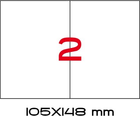 wereinaristea EtichetteAutoadesive, 105x148mm BIANCO, adesivo PERMANENTE, angoli a spigolo, per ink-jet, laser e fotocopiatrici, su foglio A5 (148x210mm). Prodotto confezionato in imballo da 4000 etichette.