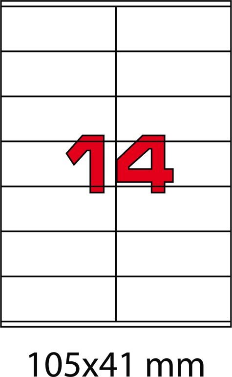 wereinaristea EtichetteAutoadesive, 105x41(41x105mm) Carta BIANCO, adesivo Permanente, angoli a spigolo, per ink-jet, laser e fotocopiatrici, su foglio A4 (210x297mm).