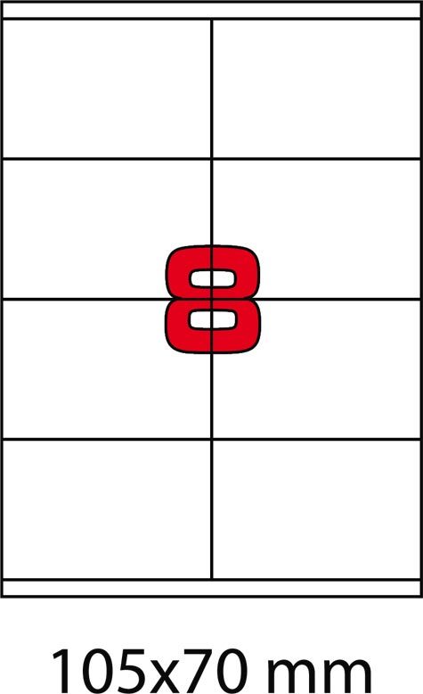 wereinaristea EtichetteAutoadesive, COPRENTE, 105x70(70x105mm) Carta BIANCO, adesivo Permanente, angoli a spigolo, per ink-jet, laser e fotocopiatrici, su foglio A4 (210x297mm).