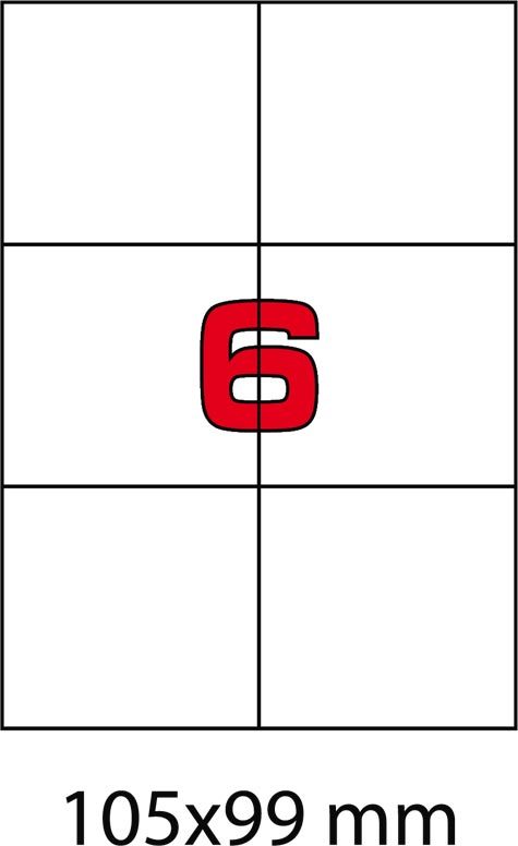 wereinaristea EtichetteAutoadesive, COPRENTE, 105x99(99x105mm) Carta BIANCO, adesivo Permanente, angoli a spigolo, per ink-jet, laser e fotocopiatrici, su foglio A4 (210x297mm).