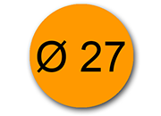 wereinaristea Etichette autoadesive Tik-Fix, a registro, diametro mm 27 ARANCIONE, in foglietti da mm 130x165, 20 etichette per foglio pla130100AR