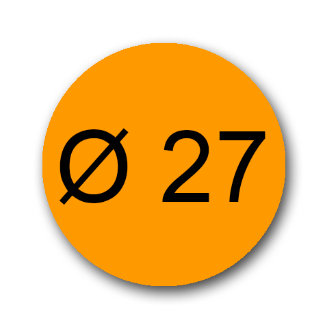 wereinaristea Etichette autoadesive Tik-Fix, a registro, diametro mm 27 ARANCIONE, in foglietti da mm 130x165, 20 etichette per foglio.