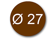 wereinaristea EtichetteAutoadesive aRegistro, diametro 27 MARRONE, in foglietti da 130x165, 20 etichette per foglio pla130100MA