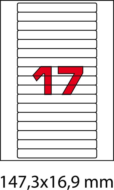 wereinaristea EtichetteAutoadesive, 147,3x16,9(16,9x147,3mm) Carta MARRONE, adesivo Permanente, angoli arrotondati, per ink-jet, laser e fotocopiatrici, su foglio A4 (210x297mm).