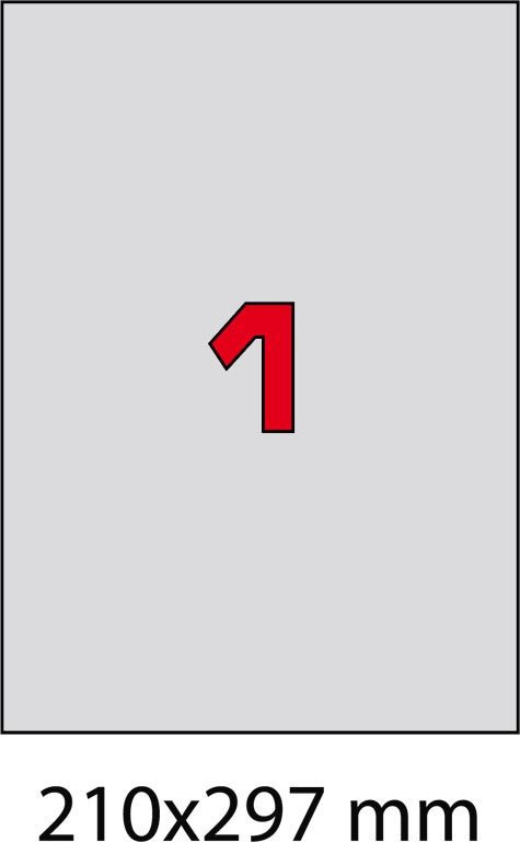 wereinaristea EtichetteAutoadesive COPRENTEargtento, 210x297mm (297x210mm) ARGENTO, adesivo PERMANENTE, angoli a spigolo, per laser e fotocopiatrici, su foglio A4 (210x297mm).