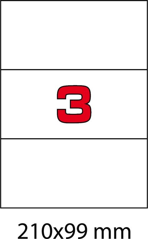 wereinaristea EtichetteAutoadesive, COPRENTE, 210x99(99x210mm) Carta BIANCO, adesivo Permanente, angoli a spigolo, per ink-jet, laser e fotocopiatrici, su foglio A4 (210x297mm).