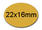 wereinaristea EtichetteAutoadesive POLIESTEREoro, 22x16ovali (16x22mm) ORO, adesivo PERMANENTE, per ink-jet, su foglio A4 (210x297mm).