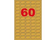 wereinaristea EtichetteAutoadesive COPRENTEoro, 36x21sagomate (21x36mm) ORO, adesivo PERMANENTE, per laser e fotocopiatrici, su foglio A4 (210x297mm) sog220LGR335