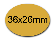 wereinaristea EtichetteAutoadesive POLIESTEREoro, 36x26ovali (26x36mm) ORO, adesivo PERMANENTE, per ink-jet, su foglio A4 (210x297mm).