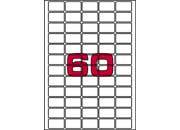 wereinaristea EtichetteAutoadesive, 37,5x23,5(23,5x37,5mm) CartaBIANCA BIANCO, adesivo Permanente, angoli arrotondati, per ink-jet, laser e fotocopiatrici, su foglio A4 (210x297mm) bra2983