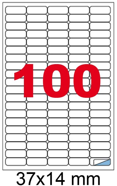 wereinaristea EtichetteAutoadesive, 37x14(14x37mm) CartaAZZURRA AZZURRO, adesivo Permanente, angoli arrotondati, per ink-jet, laser e fotocopiatrici, su foglio A4 (210x297mm).