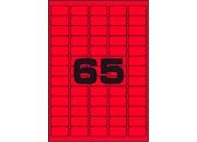 wereinaristea EtichetteAutoadesive, 38x21,2(21,2x38mm) CartaROSSA ROSSO, adesivo Permanente, angoli a spigolo, per ink-jet, laser e fotocopiatrici, su foglio A4 (210x297mm) bra2984RO