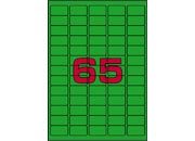 wereinaristea EtichetteAutoadesive, 38x21,2(21,2x38mm) CartaVERDE VERDE, adesivo Permanente, angoli a spigolo, per ink-jet, laser e fotocopiatrici, su foglio A4 (210x297mm) bra2984VE