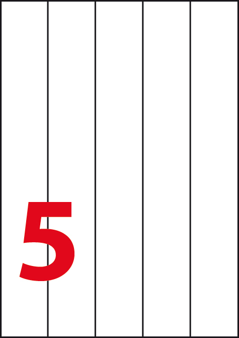 wereinaristea EtichetteAutoadesive, 42x297(297x42mm) Carta BIANCO, adesivo Permanente, angoli a spigolo, per ink-jet, laser e fotocopiatrici, su foglio A4 (210x297mm).