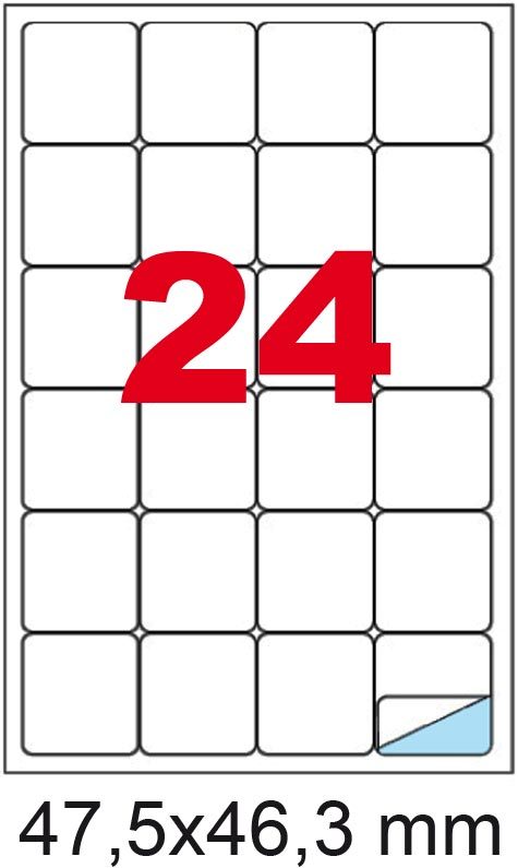 wereinaristea EtichetteAutoadesive, 47,5x46,3(46,3x47,5mm) Carta MARRONE, adesivo Permanente, angoli arrotondati, per ink-jet, laser e fotocopiatrici, su foglio A4 (210x297mm).