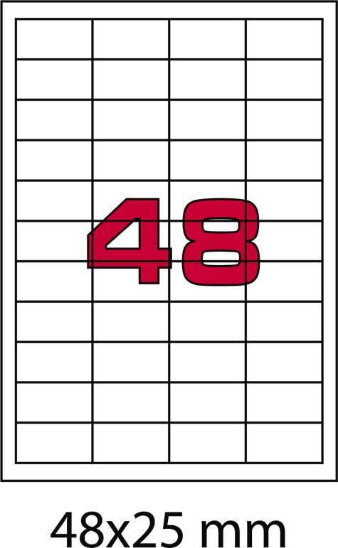 wereinaristea EtichetteAutoadesive, 48x25(25x48mm) Carta GIALLO, adesivo Permanente, angoli a spigolo, per ink-jet, laser e fotocopiatrici, su foglio A4 (210x297mm).
