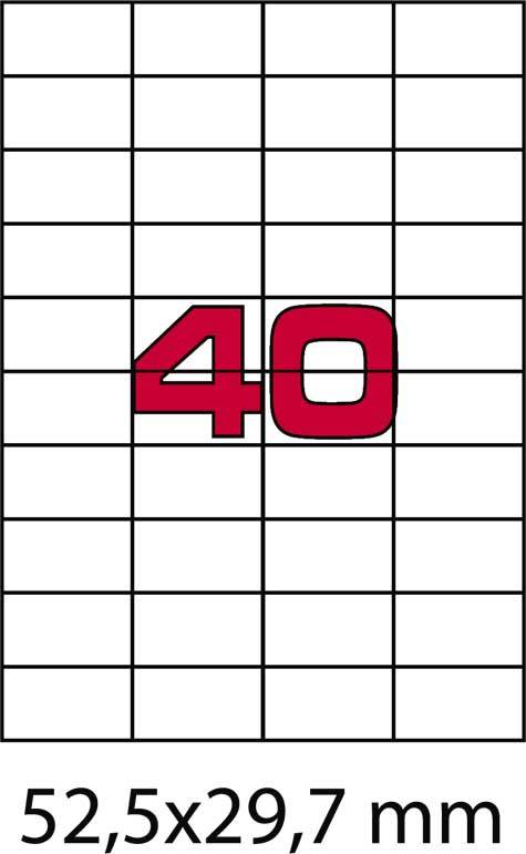 wereinaristea EtichetteAutoadesive, 52,5x29,7(29,7x52,5mm) Carta BIANCO, adesivo Permanente, angoli a spigolo, per ink-jet, laser e fotocopiatrici, su foglio A4 (210x297mm).