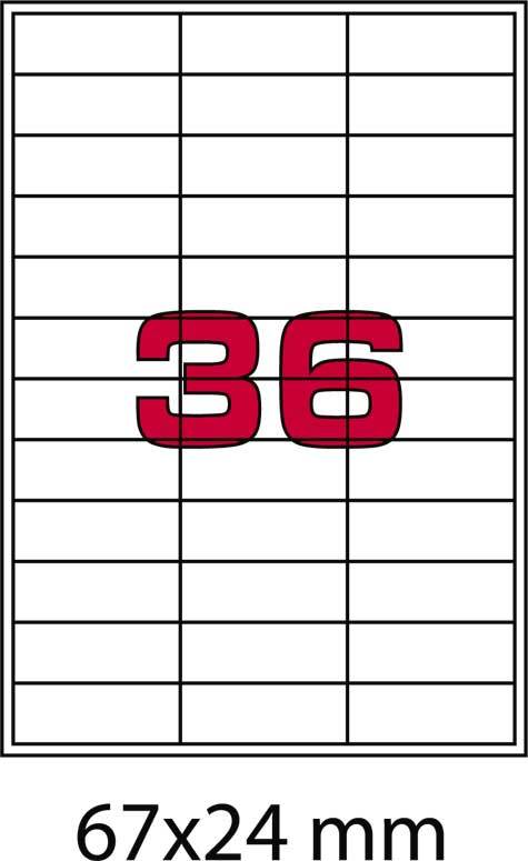 wereinaristea EtichetteAutoadesive, 67x24(24x67mm) Carta VERDE, adesivo Permanente, angoli a spigolo, per ink-jet, laser e fotocopiatrici, su foglio A4 (210x297mm).