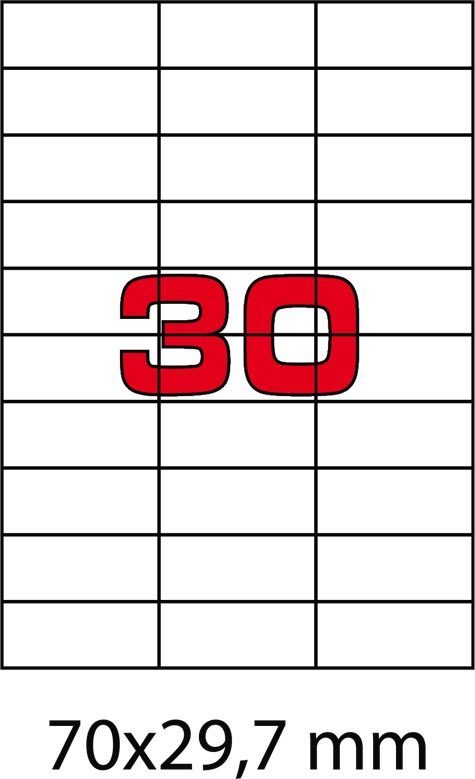 wereinaristea EtichetteAutoadesive, 70x29,7(29,7x70mm) Carta VERDE, adesivo Permanente, angoli a spigolo, per ink-jet, laser e fotocopiatrici, su foglio A4 (210x297mm).