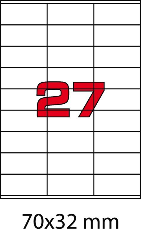 wereinaristea EtichetteAutoadesive, 70x32(32x70mm) Carta ROSSO, adesivo Permanente, angoli a spigolo, per ink-jet, laser e fotocopiatrici, su foglio A4 (210x297mm).