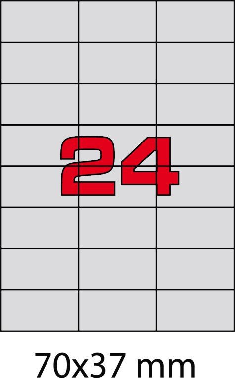 wereinaristea EtichetteAutoadesive, Poliestere CartaARGENTO opaco, 70x37(37x70mm) Carta ARGENTO, adesivo PERMANENTE, angoli a spigolo, per laser e fotocopiatrici, con bordino di sicurezza, resistenti alle alte temperature. Ideali per identificare o evidenziare componenti elettronici, su foglio A4 (210x297mm).