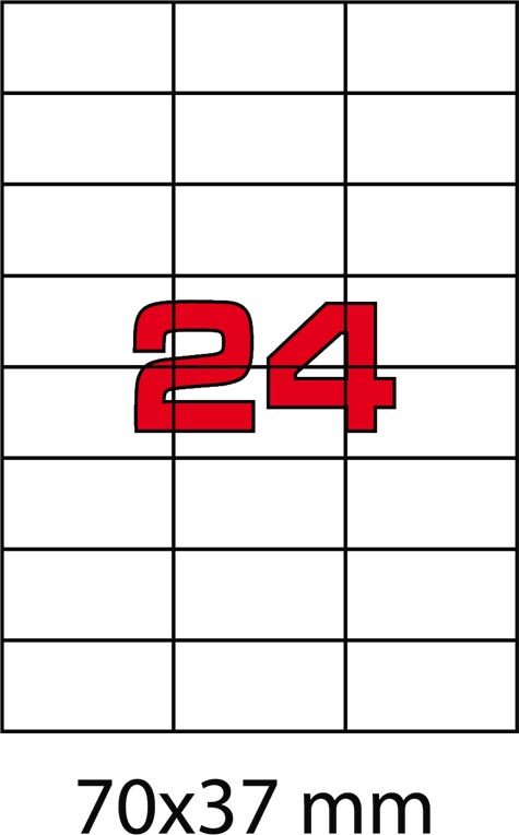 wereinaristea EtichetteAutoadesive, COPRENTE, 70x37(37x70mm) Carta BIANCO, adesivo RIMOVIBILE, angoli a spigolo, per ink-jet, laser e fotocopiatrici, su foglio A4 (210x297mm).