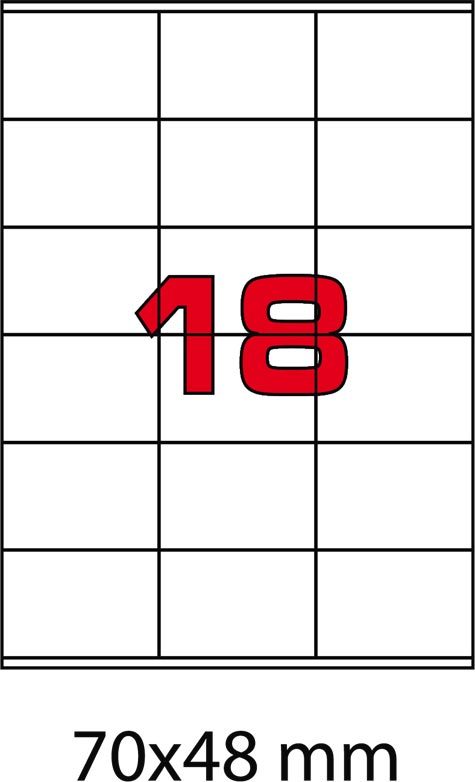 wereinaristea EtichetteAutoadesive, 70x48(48x70mm) Carta BIANCO, adesivo Permanente, angoli a spigolo, per ink-jet, laser e fotocopiatrici, su foglio A4 (210x297mm).