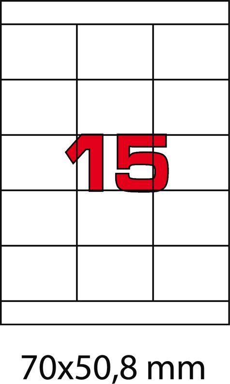 wereinaristea EtichetteAutoadesive, COPRENTE, 70x50,8(50,8x70mm) Carta BIANCO, adesivo Permanente, angoli a spigolo, per ink-jet, laser e fotocopiatrici, su foglio A4 (210x297mm).