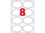 wereinaristea EtichetteAutoadesive, ovali, 96x63,5(63,5x96mm) Carta BIANCO, in carta COPRENTE, adesivo Permanente, per ink-jet, laser e fotocopiatrici, su foglio A4 (210x297mm).
