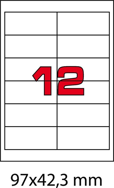 wereinaristea EtichetteAutoadesive, 97x42,3(42,3x97mm) Carta VIOLA, adesivo Permanente, angoli a spigolo, per ink-jet, laser e fotocopiatrici, su foglio A4 (210x297mm).