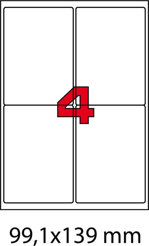 wereinaristea EtichetteAutoadesive, 99,1x139(139x99,1mm) Carta ARANCIONE, adesivo Permanente, angoli arrotondati, per ink-jet, laser e fotocopiatrici, su foglio A4 (210x297mm).