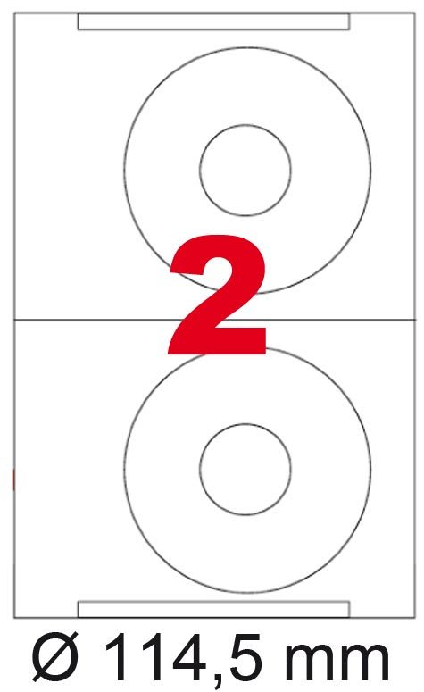 wereinaristea EtichetteAutoadesive rotonde, diametro 114,5mm, foro 41mm VERDE, adesivo Permanente, per ink-jet, laser e fotocopiatrici, su foglio A4 (210x297mm).