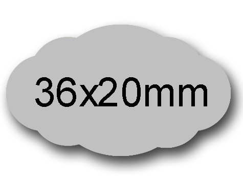 wereinaristea EtichetteAutoadesive POLIESTERECartaARGENTO 36x20sagomate (20x36mm) ARGENTO, adesivo PERMANENTE, per ink-jet, su foglio A4 (210x297mm).