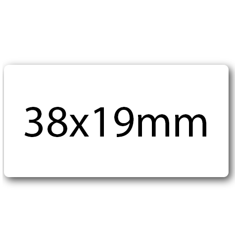 wereinaristea Etichette autoadesive, a registro, mm 38x19 (19x38) BIANCO, in foglietti da mm 130x165, 21 etichette per foglio.