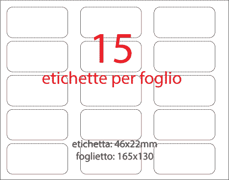 wereinaristea EtichetteAutoadesive aRegistro, 46x22mm(22x46) Carta BIANCO, in foglietti da 130x165, 15 etichette per foglio.