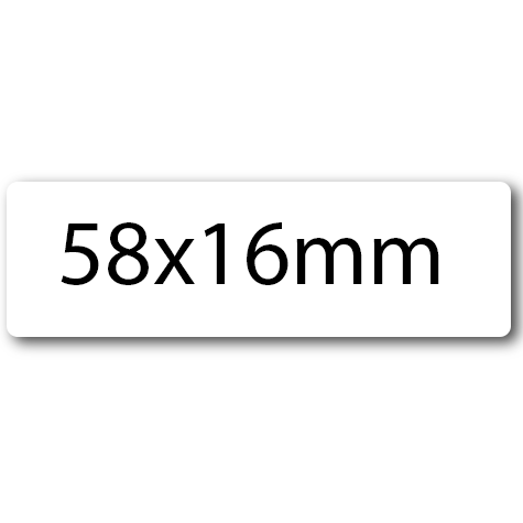 wereinaristea EtichetteAutoadesive aRegistro, 58x16mm(16x58) Carta BIANCO, in foglietti da 130x165, 16 etichette per foglio.