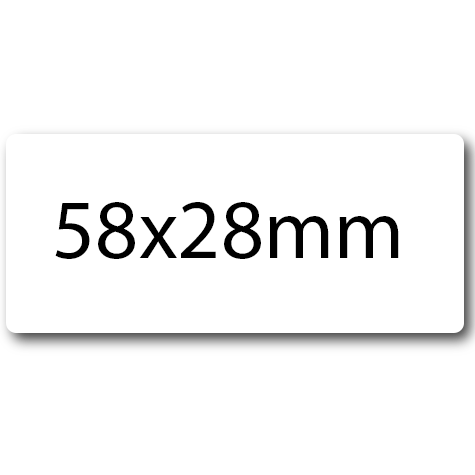 wereinaristea EtichetteAutoadesive aRegistro, 58x28mm(28x58) Carta BIANCO, in foglietti da 130x165, 10 etichette per foglio.