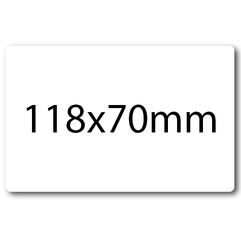 wereinaristea EtichetteAutoadesive aRegistro, 118x70mm(70x118) Carta BIANCO, in foglietti da 130x165, 2 etichette per foglio.