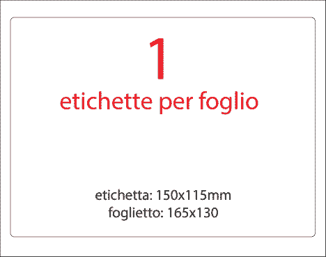 wereinaristea EtichetteAutoadesive aRegistro, 150x115mm(115x150) Carta BIANCO, in foglietti da 130x165, 1 etichette per foglio.