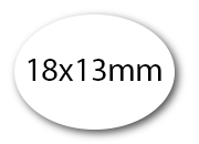 wereinaristea EtichetteAutoadesive aRegistro, Ovali, 18x13mm(13x18) Carta BIANCO, in foglietti da 130x165, 60 etichette per foglio.
