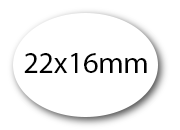wereinaristea EtichetteAutoadesive aRegistro, Ovali, 22x16mm(16x22) Carta BIANCO, in foglietti da 130x165, 40 etichette per foglio pla130880d25