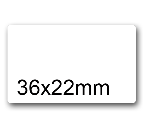 wereinaristea EtichetteAutoadesive, aRegistro, 36x22mm(22x36) Carta BIANCO, in foglietti da 130x165, 20 etichette per foglio.