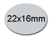 wereinaristea EtichetteAutoadesive COPRENTECartaARGENTO, 22x16ovali (16x22mm) ARGENTO, adesivo PERMANENTE, per laser e fotocopiatrici, su foglio A4 (210x297mm) sog220LSR320
