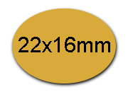 wereinaristea EtichetteAutoadesive SATINATAoro, 22x16ovali (16x22mm) ORO, adesivo PERMANENTE, per laser e fotocopiatrici, su foglio A4 (210x297mm) AVEGL42216