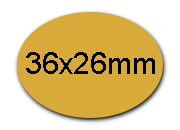 wereinaristea EtichetteAutoadesive COPRENTEoro, 36x26ovali (26x36mm) ORO, adesivo PERMANENTE, per laser e fotocopiatrici, su foglio A4 (210x297mm).