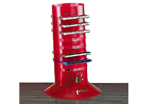 gbc Porta CD a torre ROSSO. Plastibor Permette linserimento di 8 CD-ROM. Facile consultazione dei CD contenuti, ingombri ridotti. In polipropilene trasparente colorato.