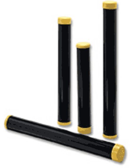 gbc Tubo portadisegno lunghezza 100cm,  diametro 6 cm, tubo nero, terminali gialli, d56.