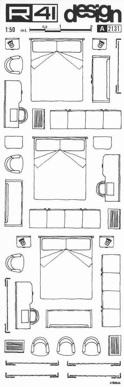 Arredamento 1:50, NERO. Trasferelli-Trasferibili R41 in fogli 9x25cm. p. 324 R41GRA2131n - immagine aggiuntiva